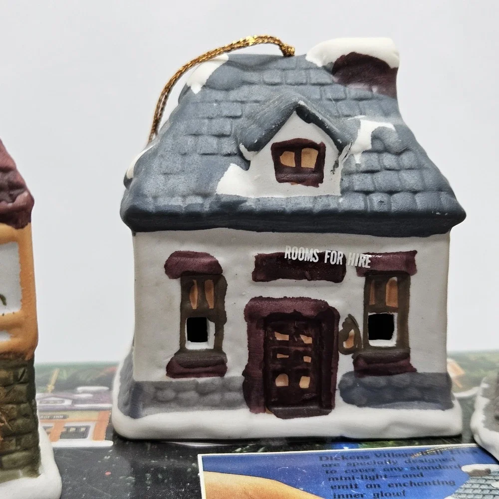 DICKENS VILLAGE‎ BELL Christmas Ornament LIGHT Covers Porcelain Holiday Decor